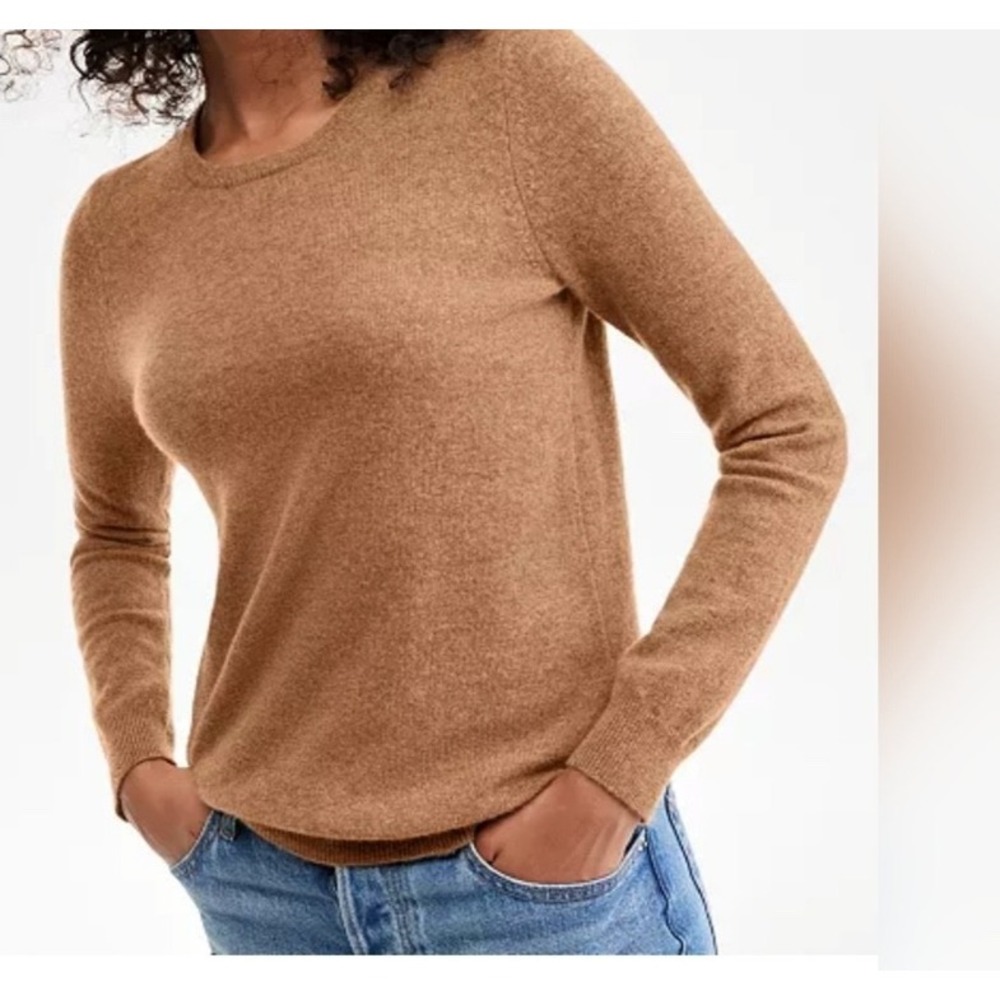 Charter Club 100% Cashmere Camel Sweater 2X 48" Bust Quiet Luxury Minimalist b2